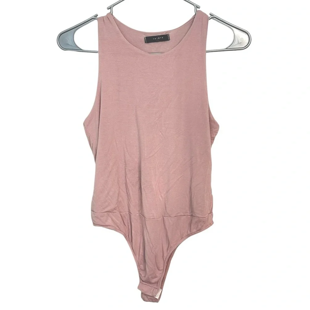 21 Saints Light Pink Sleeveless High Neck Tank Top Bodysuit M - Picture 3 of 5